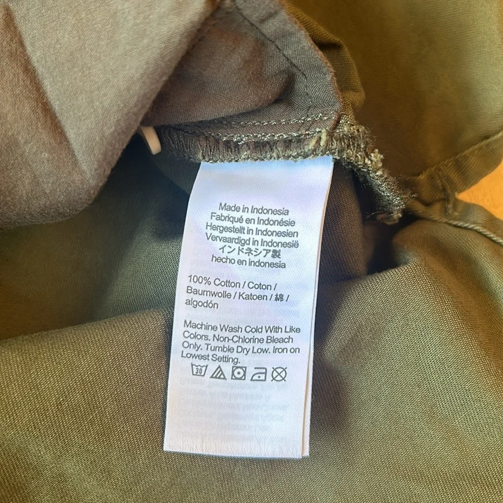 Madewell Mini Shirtdress Longsleeve Button Down with Pockets Green Women Size XS - Picture 14 of 14